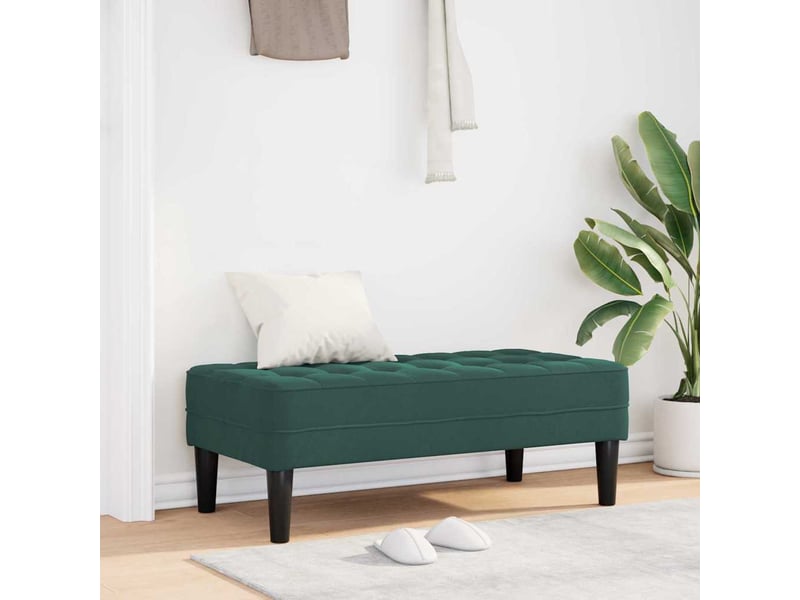  Banc chambre, banc de lit vert foncé 113x57x39 cm velours  - Conforama B