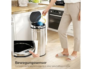 Poubelle automatique 42 l à capteur infrarouge, inox, pour cuisine et salle à manger
