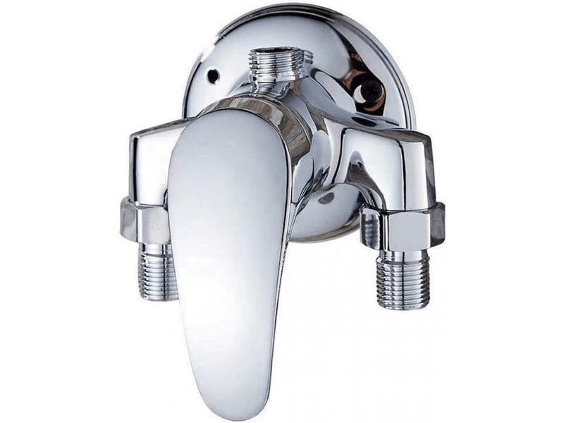  Mitigeur de douche mural monocommande en laiton chromé, pour eau chaude et froide  - Conforama A
