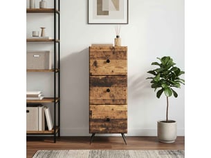 Armoire de rangement bureau, armoire à tiroirs bois ancien 33 x 34,5 x 90 cm shl9690