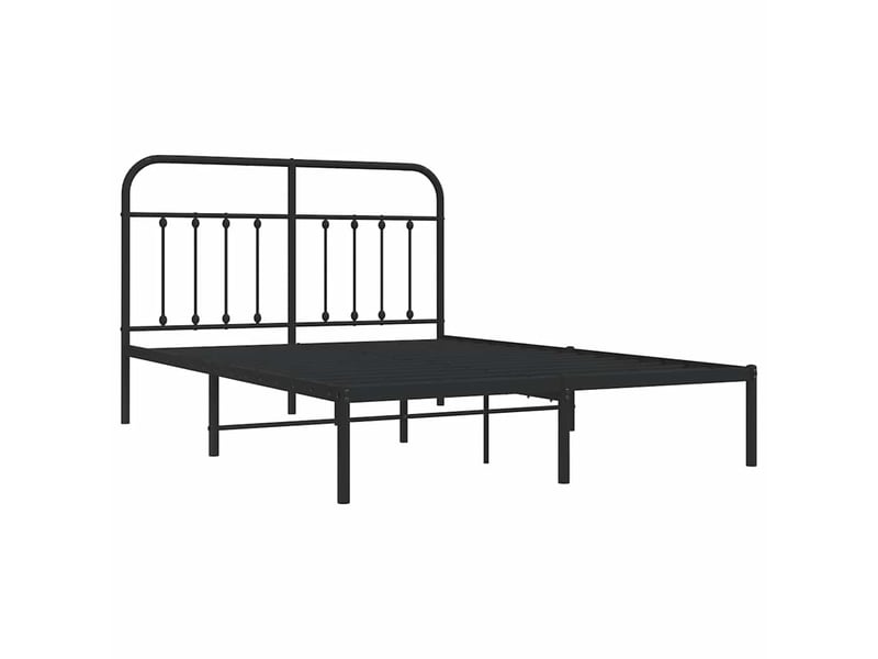  Lit double- lit adulte -  cadre de lit métal sans matelas avec tête de lit noir 150x200cm  - Conforama C