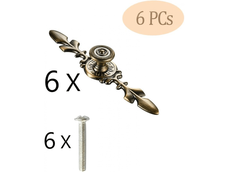  6 pièces de bouton de commode, bouton de porte, bouton de tiroir, bouton de meuble, boutons d'armoire vintage, bouton de porte vintage, boutons  - Conforama C