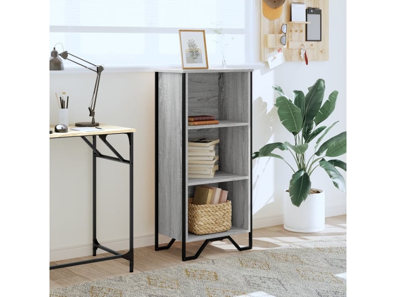  Bibliothèque, meuble de rangement salon sonoma gris 50x31x106 cm bois d'ingénierie  - Conforama C