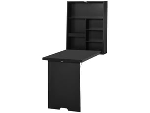 Table murale pliante avec tableau blanc, 60 cm x 94,5 cm x 147 cm, noire