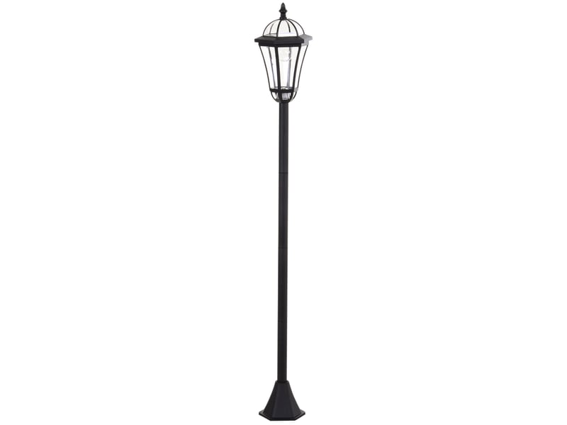  Lot de 2 lampadaires solaires de jardin led ø18,5 x h129 cm noirs, plastique et acier inoxydable, ip44  - Conforama A
