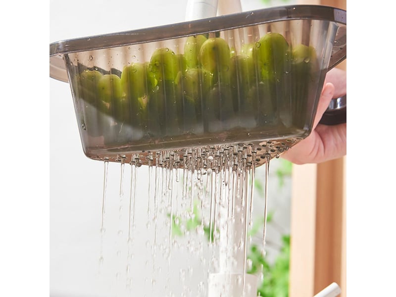  Support de filtration suspendu triangulaire 2 pièces pour évier cuisine, panier de drainage rangement pour petits ustensiles, noir et vert  - Conforama D