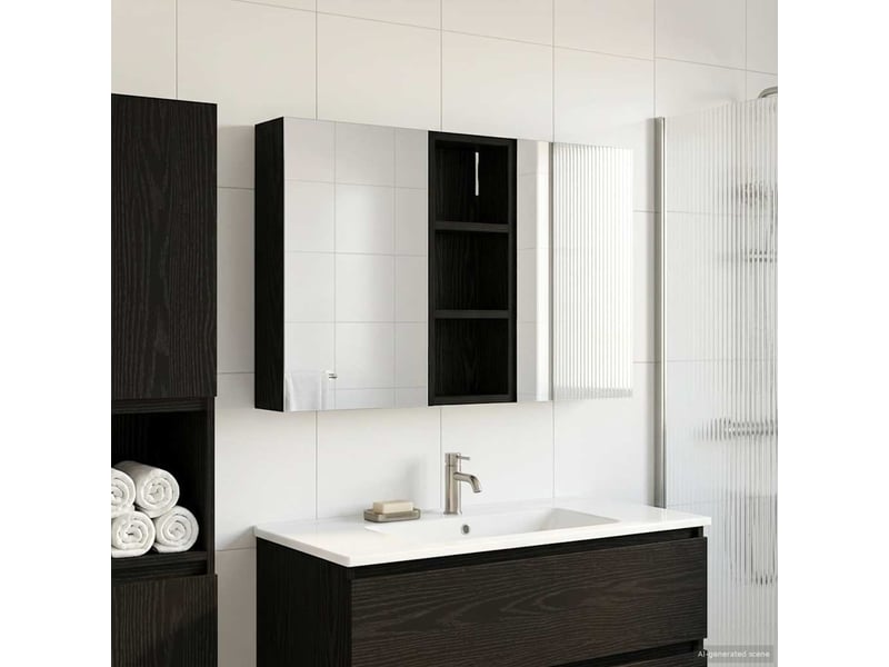  Ensemble de meubles de salle de bain 3 pcs 80x10.5x50 cm shl4402  - Conforama D