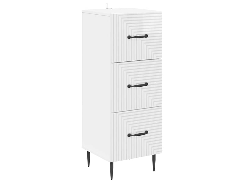 Armoire de rangement bureau, armoire à tiroirs blanc brillant 33 x 34,5 x 89,5 cm - Conforama A