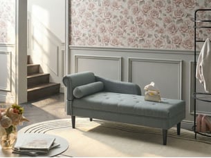 Chaise longue côté gauche yvoire tissu vert