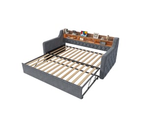 Lit gigogne 90x190 cm    coloris gris