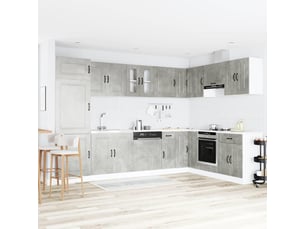 Meuble de rangement, armoire de cuisine kalmar gris béton 80x46x81,5cm