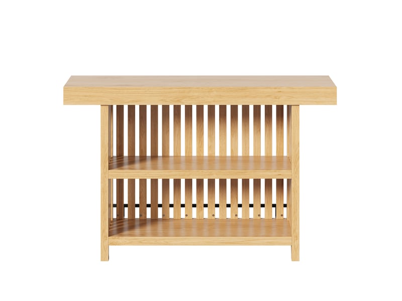  Table de bar avec repose-pieds 160 x 40 x 105 cm – naturel – 2 étagères ouvertes pour cuisine et salle à manger  - Conforama D