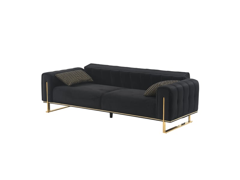  Canape droit fixe noir 3 places  - Conforama M