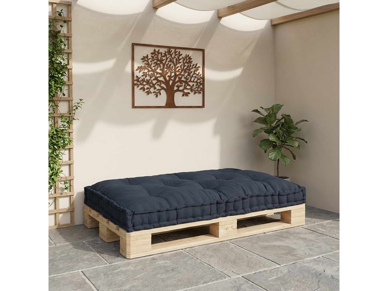  Coussin de canapé sur palette, coussin de chaise anthracite 120 x 80 x 12 cm tissu cf54214  - Conforama C