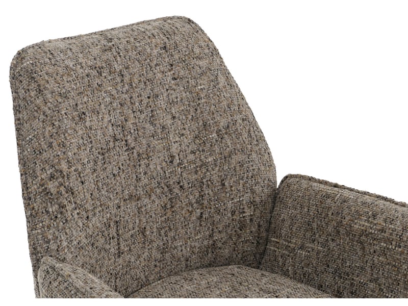  Lot de 6 chaises de salle à manger hwc-g67, pivotantes, avec positionnement automatique, en chenille métallisée (410 gm²) - piètement noir, marron  - Conforama E