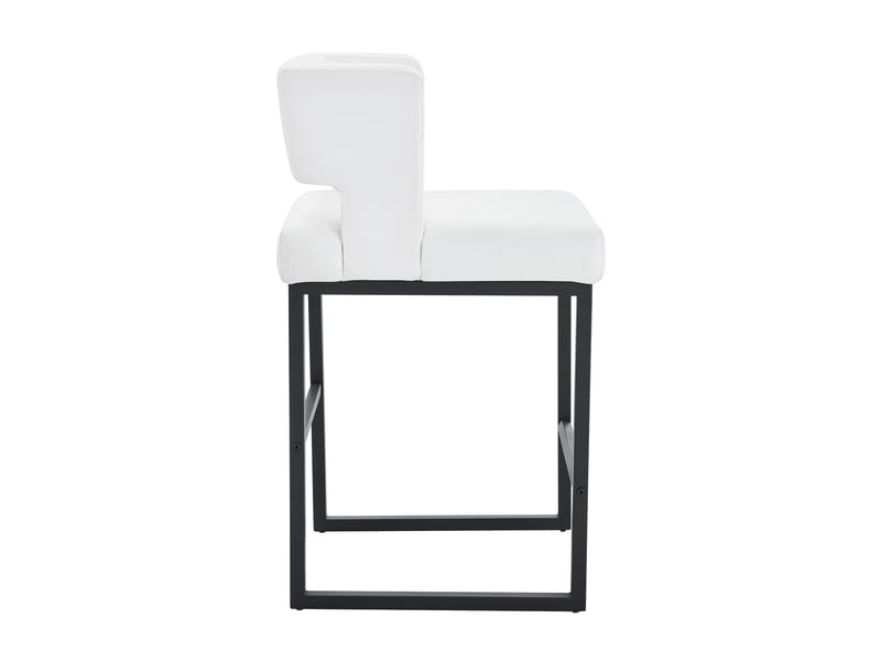  Lot de 2 tabourets de bar en similicuir pu blanc, pieds en métal W3658P358544 - Conforama B