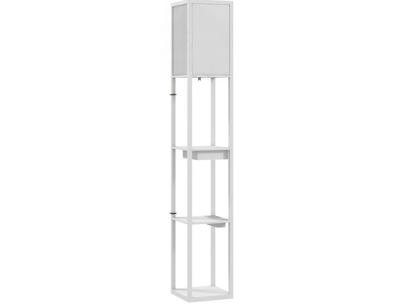  Lampadaire 26x26x159 cm avec prises usb mdf blanc  - Conforama A
