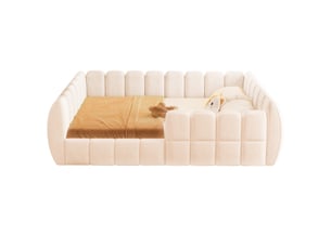 Lit 2 places 140x200 cm <strong>OOIILLEE</strong>  <strong>Luxe haut de gamme</strong> coloris beige
