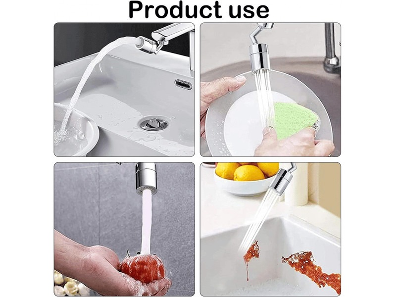 Buse de robinet pivotante 360° - 2 débits réglables - économiseur d'eau pour cuisine - accessoire universel pour robinet  - Conforama E