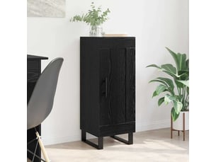 Buffet - bahut - meuble de rangement chêne noir 34,5 x 34 x 90 cm bois d'ingénierie et fer