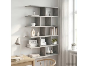 Étagère flottante, étagère murale gris béton 70 x 20 x 100 cm bois d'ingénierie cf42352