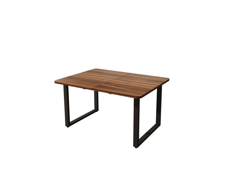 Table à manger extensible 140-220x80 cm mdf noyer, pieds en métal - Conforama D