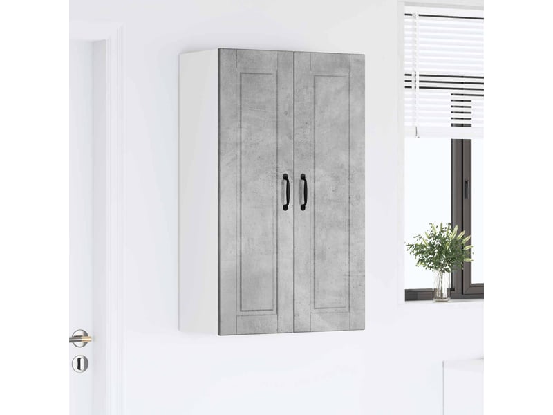 Meuble mural de cuisine, armoire de cuisine gris béton 60x31x100cm shl6845 - Conforama D