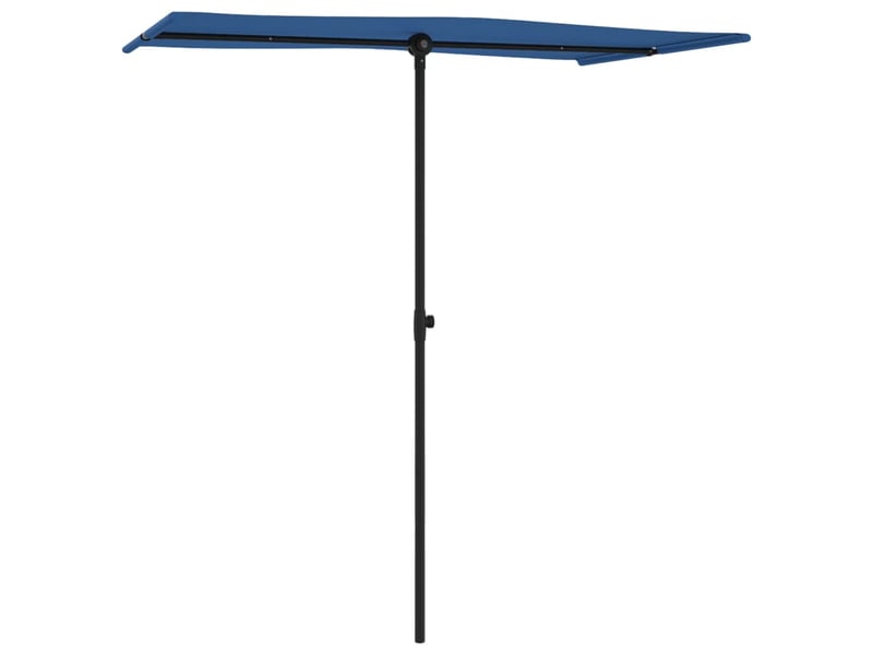  Parasol de jardin | parasol d'extérieur avec mât en aluminium 180x110 cm bleu azuré  - Conforama C