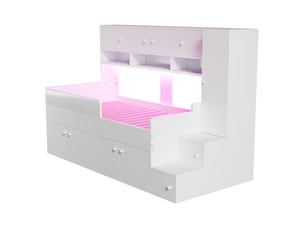 Lit avec rangement 90x200 cm <strong>ELVMI</strong>  <strong></strong> coloris blanc