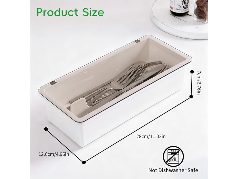  Boite a couvert catégorisation, panneau séparateur avec fonction de drainage rangement couvert, matériaux de haute qualité range couverts  - Conforama B