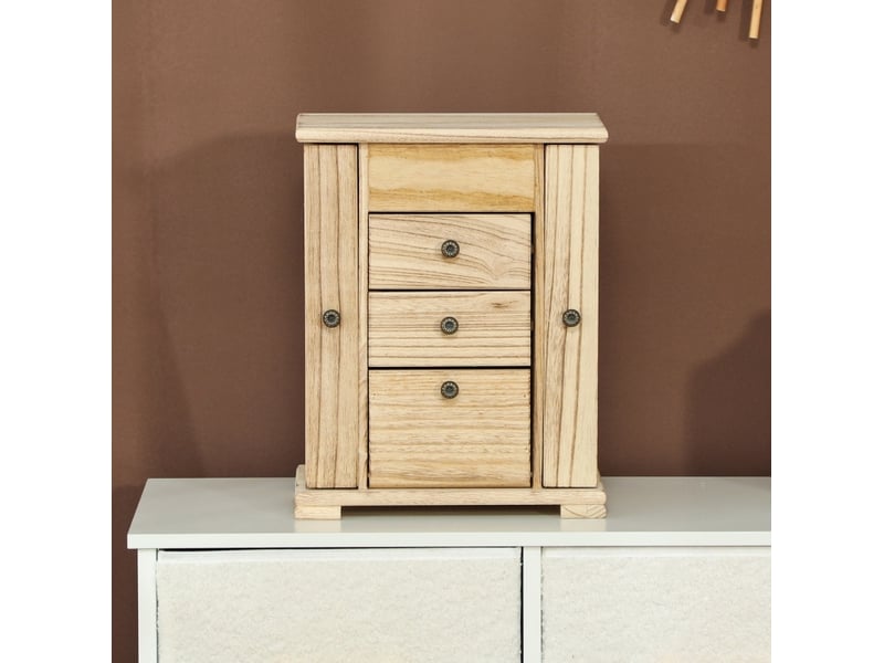  Boîte à bijoux 26,5x16x33,5 cm miroir intégré bois marron  - Conforama B