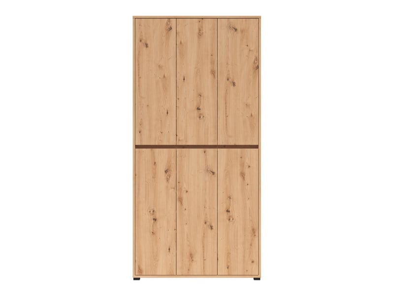  Armoire meuble à chaussures 6 portes coloris chêne artisan - longueur 103 x profondeur 34 x hauteur 210 cm  - Conforama D