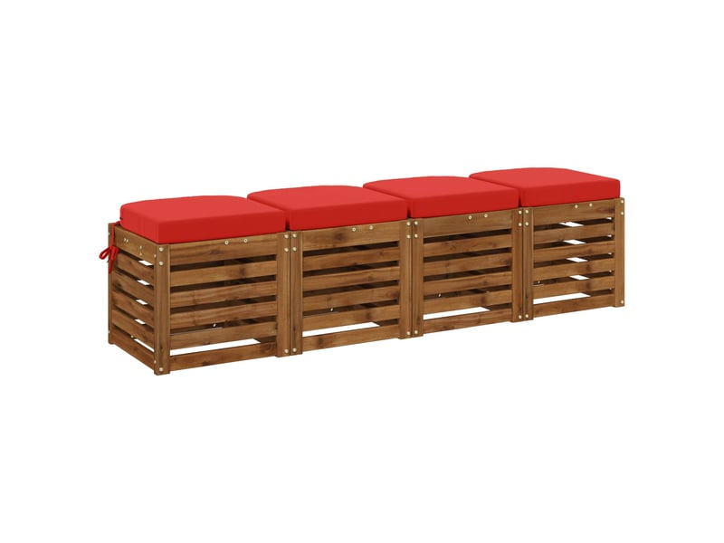  Lot de 4 coussins de siège, coussins d'assise soest 100 % polyester rouge cf60797  - Conforama C