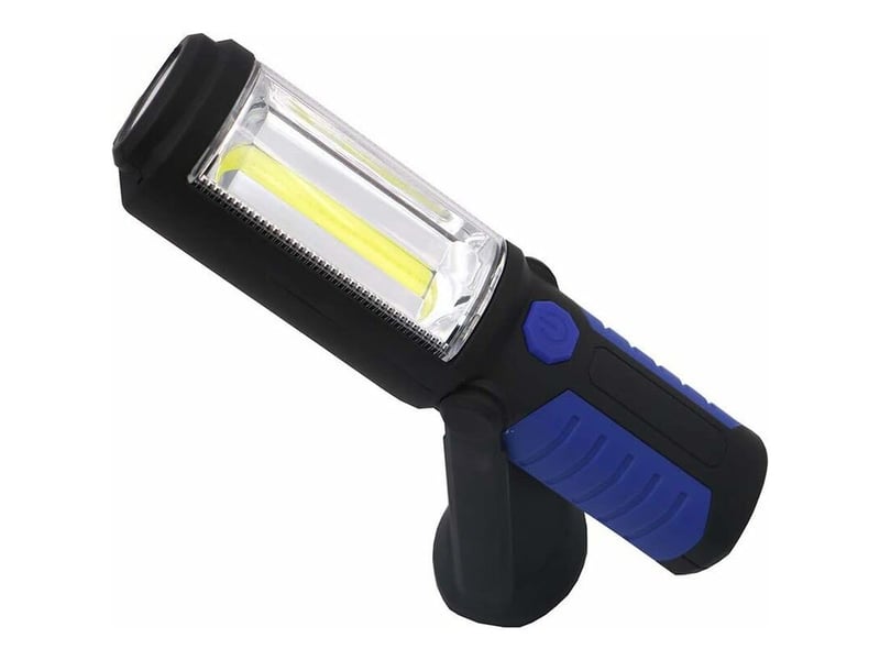 Lampe torche de travail cob led magnétique lampe de travail pour voiture, garage, mécanique, maison lampe torche rechargeable pour extérieur batterie - Conforama B