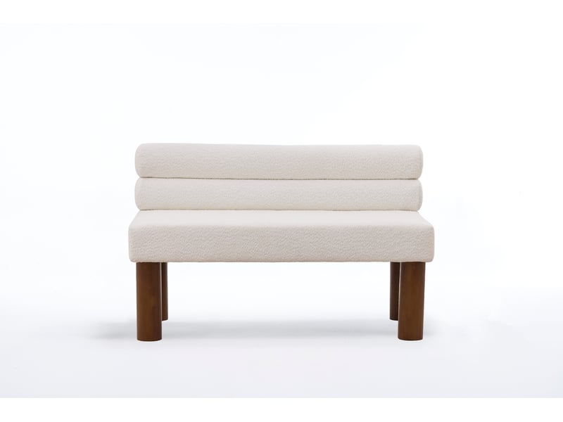 Banquette,116x59x72 cm,style contemporain,tissu bouclette,beige - Conforama A