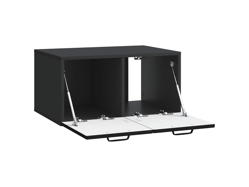 Meuble tv - banc tv - meuble de rangement mural noir 59,5 x 41 x 30 cm bois d'ingénierie - Conforama E