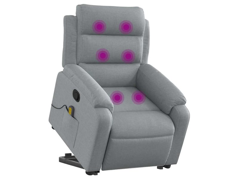 Fauteuil de massage inclinable, fauteuil relax gris clair tissu shl22430 - Conforama C