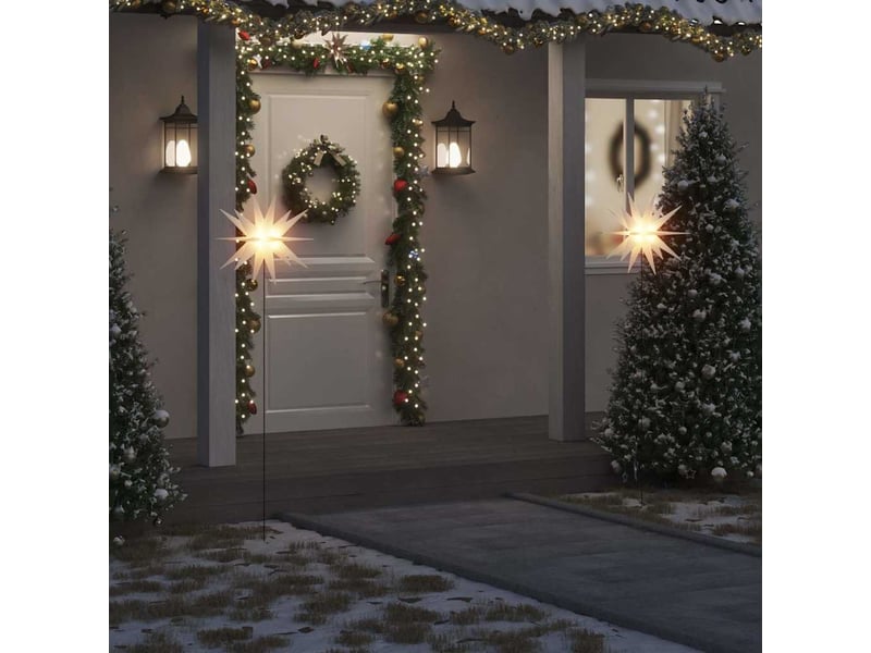  Lumières de noël avec piquets 3 pcs led pliable blanc 57 cm  - Conforama B