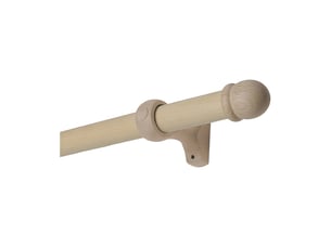 Kit tringle à rideaux en bois avec embouts ronds d28 mm 180 cm