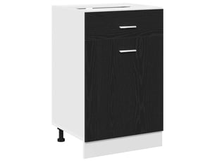 Meuble de rangement cuisine, armoire suspendue chêne noir 50x46x81,5cm
