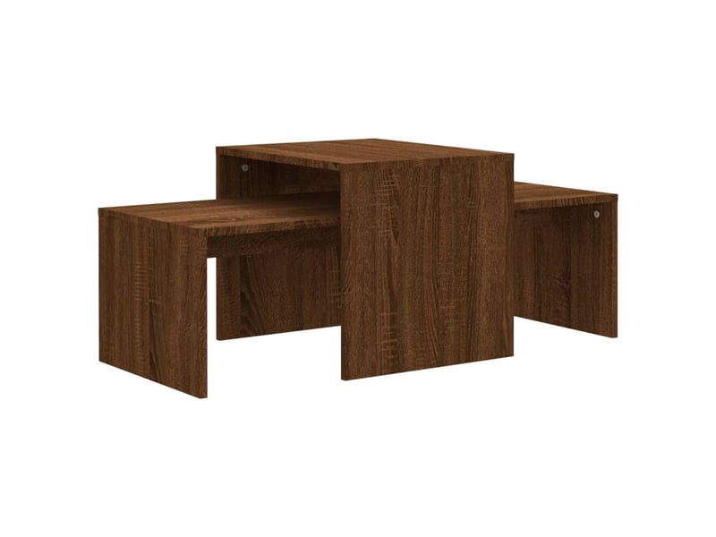 Ensemble table basse gigogne 2 pcs chêne marron 100x48x40cm bois d'ingénierie  - Conforama A