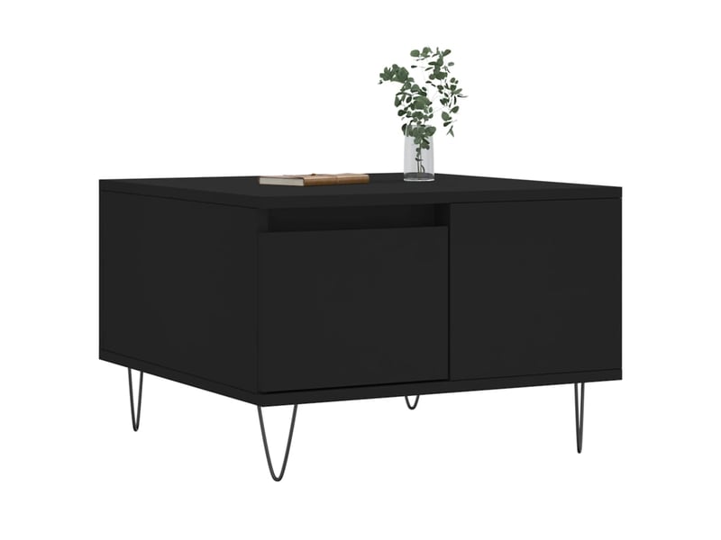  Table basse | table de salon noir 55x55x36,5 cm bois d'ingénierie shl5882  - Conforama C