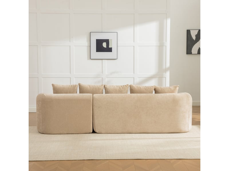  Canapé modulaire en chenille avec méridienne 3 places - sans montage et base antidérapante  - Conforama D