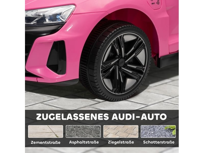  Voiture électrique enfant audi rs e-tron gt 103x58x41 cm 12 v avec télécommande métal rose  - Conforama C