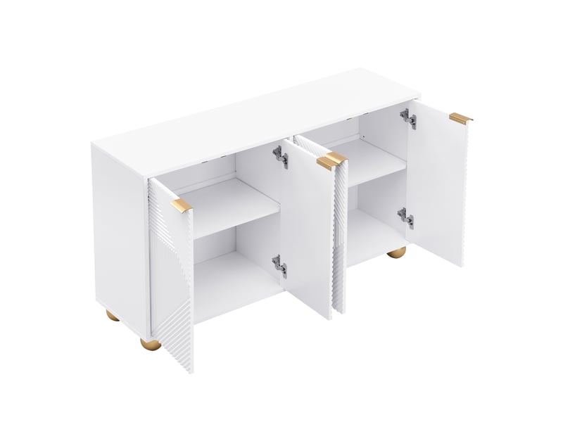  Buffet 4 porte(s) 0 tiroir(s) - 120 cm blanc mdf buffet blanc - Conforama E