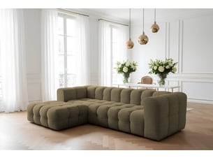 Canapé d'angle baloo l, pour salon, tissu moly, gauche, vert