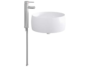 Lavabo avec robinet et évacuation chrome 38.5x38.5x16 cm