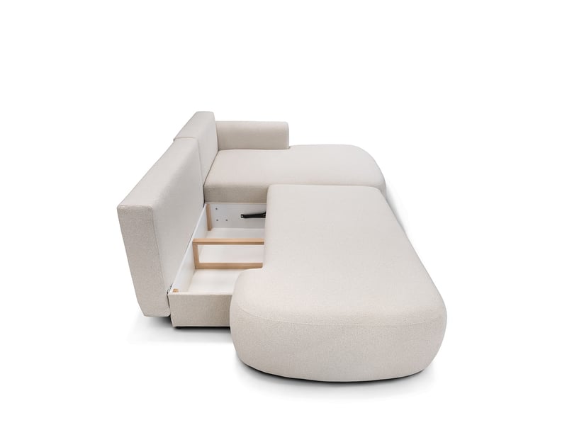  Canapé molino convertible 4 places angle droit crème laine bouclée - écru 3CA61.LO.4AC.D.02 - Conforama E