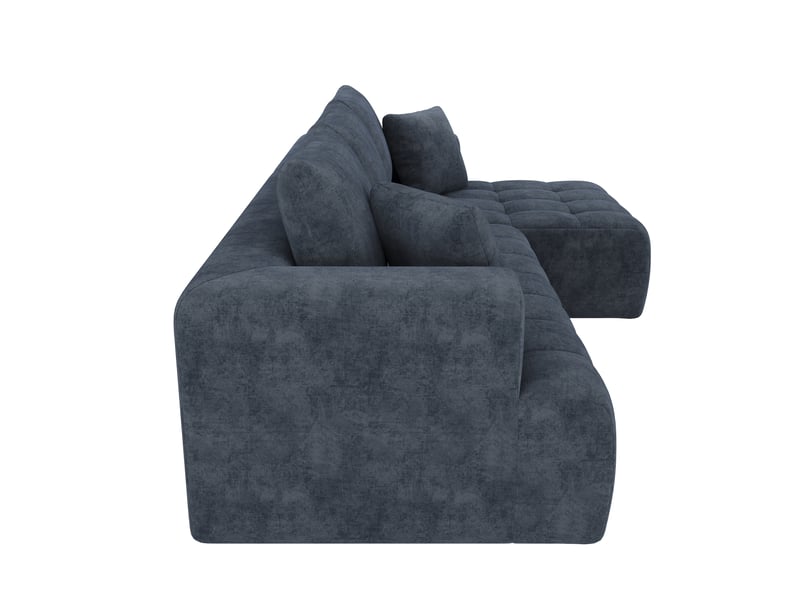  Canapé d'angle modulaire 3 places en tissu bleu, sans cadre, modulable et confortable pour le salon  - Conforama D