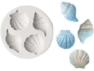 Moule en silicone pour fondant, gâteau, chocolat, biscuits, bonbons, pâtisserie, outil de cuisine, décoration de fête, motif coquillage d'animaux mari